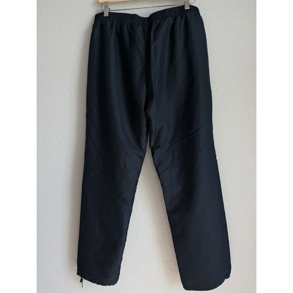 Kappa Men's L Black Nylon Windbreaker Pants Track Techwear Gorpcore Toggle Cuff